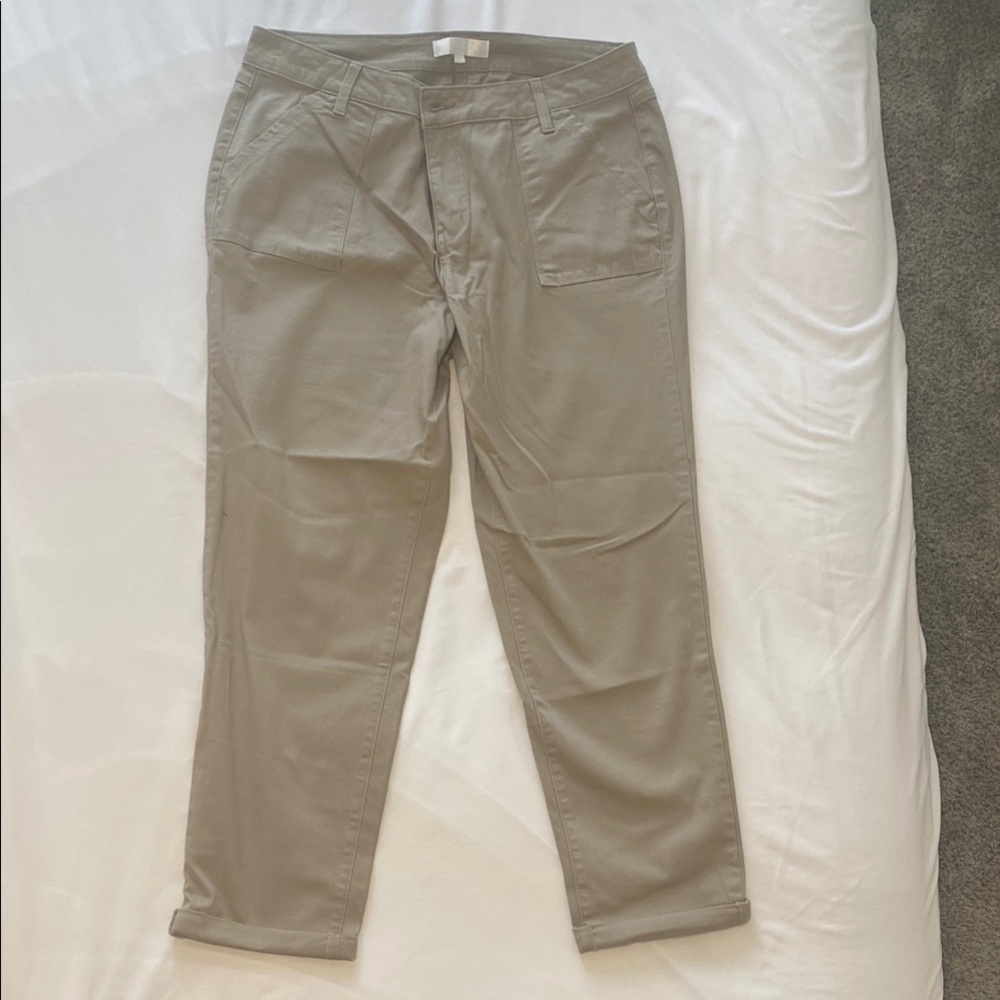 1822 Denim Tan Ankle Cropped Pants